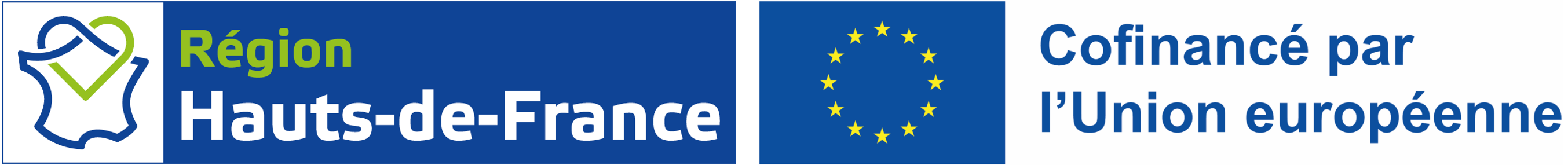 Logos de l'union européenne et de la région hauts de france